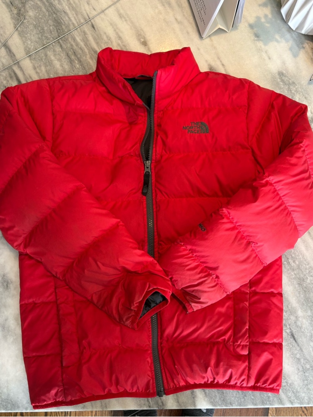 The North Face Boy's Large  550 14-16 Bright Red Puffer Jacket